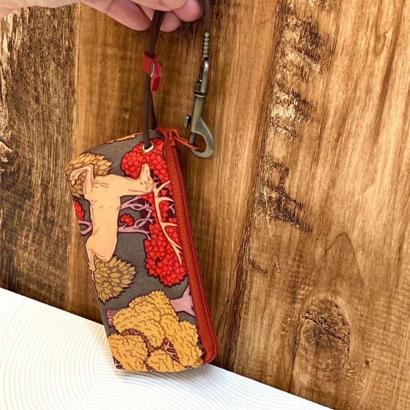 防水拉链钥匙包 (花鹿) 接单生产* - 钥匙链/钥匙包 - 防水材质 咖啡色