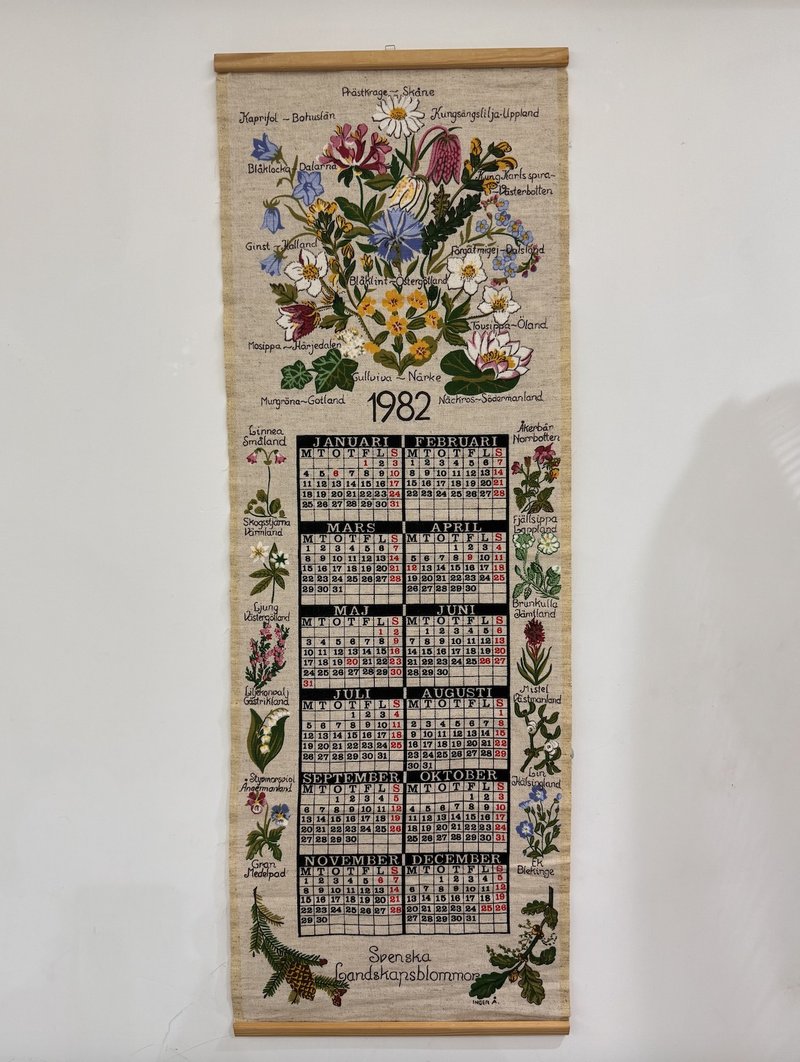 诞生年份 布历1982 美国早期年份布面茶巾 系列 - 门帘/门牌 - 棉．麻 多色