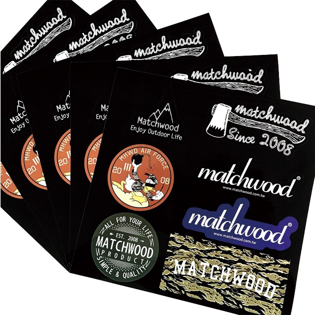 火柴木设计 Matchwood Sticker 限量高密度防水贴纸组(共7小张)｜安全帽｜行李箱｜ - 贴纸 - 防水材质 多色