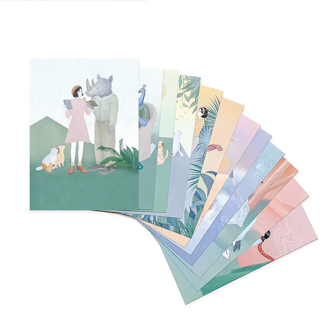 梦纪  | 画卡12入 | 全套组 - 卡片/明信片 - 纸 多色