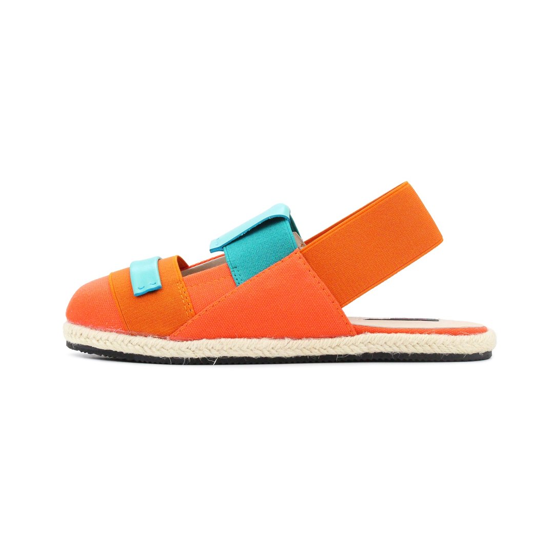 Bandage W1055 Orange - 男女凉鞋 - 棉．麻 橘色