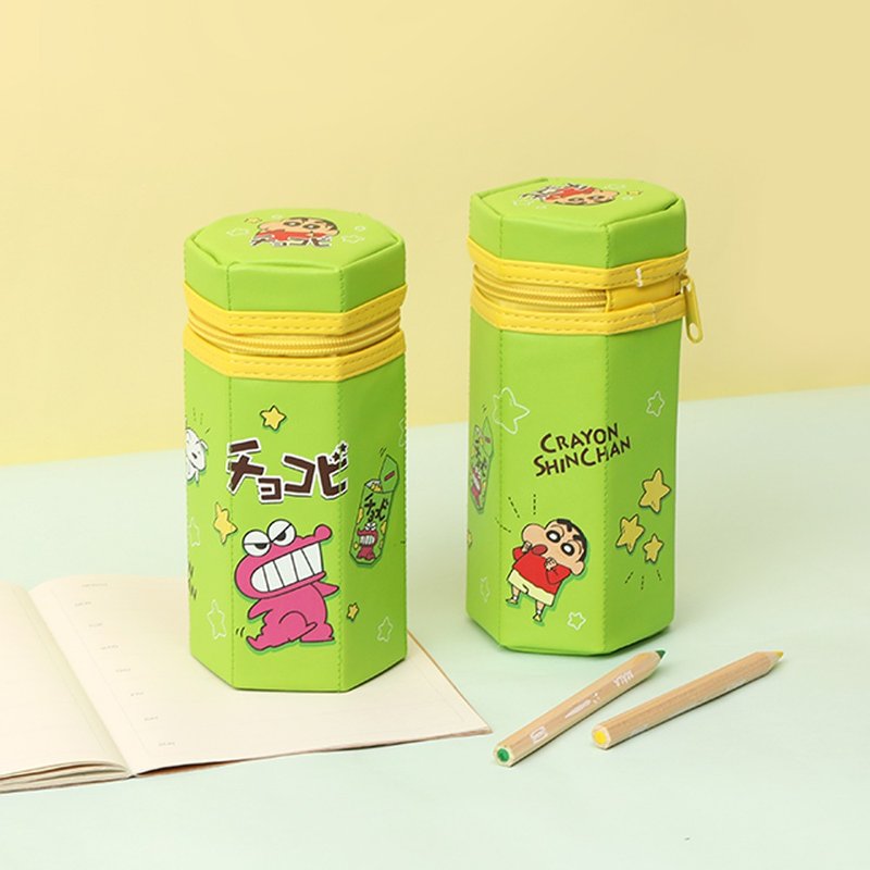 蜡笔小新巧克比造型笔袋-饼干盒造型六角笔袋 鳄鱼饼干 鳄鱼阿山 - 铅笔盒/笔袋 - 人造皮革 多色