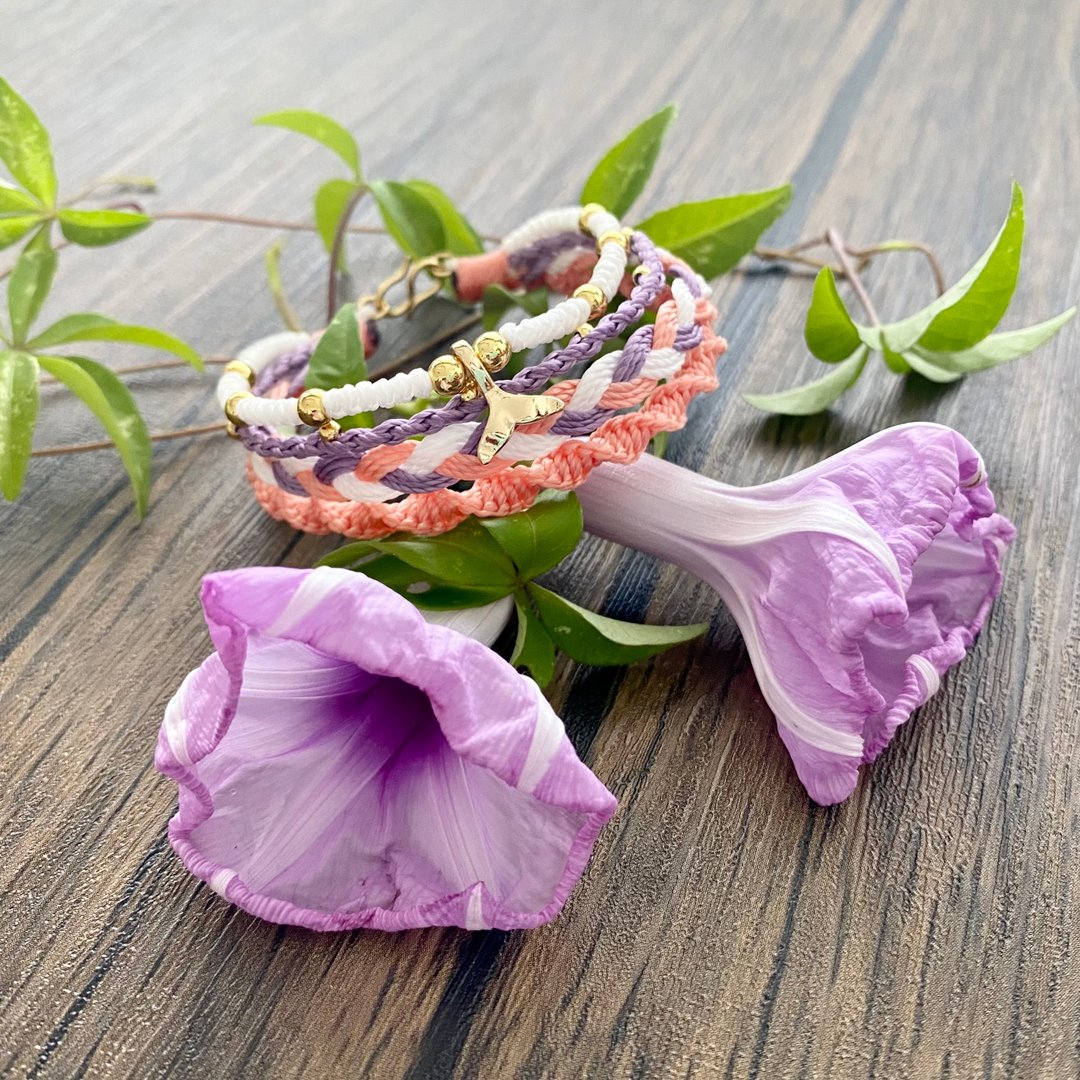 牵牛花 | 手工防水蜡线 | 休闲时尚 - 手链/手环 - 棉 
