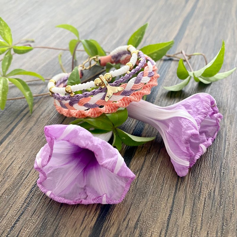 牵牛花 | 手工防水蜡线 | 休闲时尚 - 手链/手环 - 棉．麻 