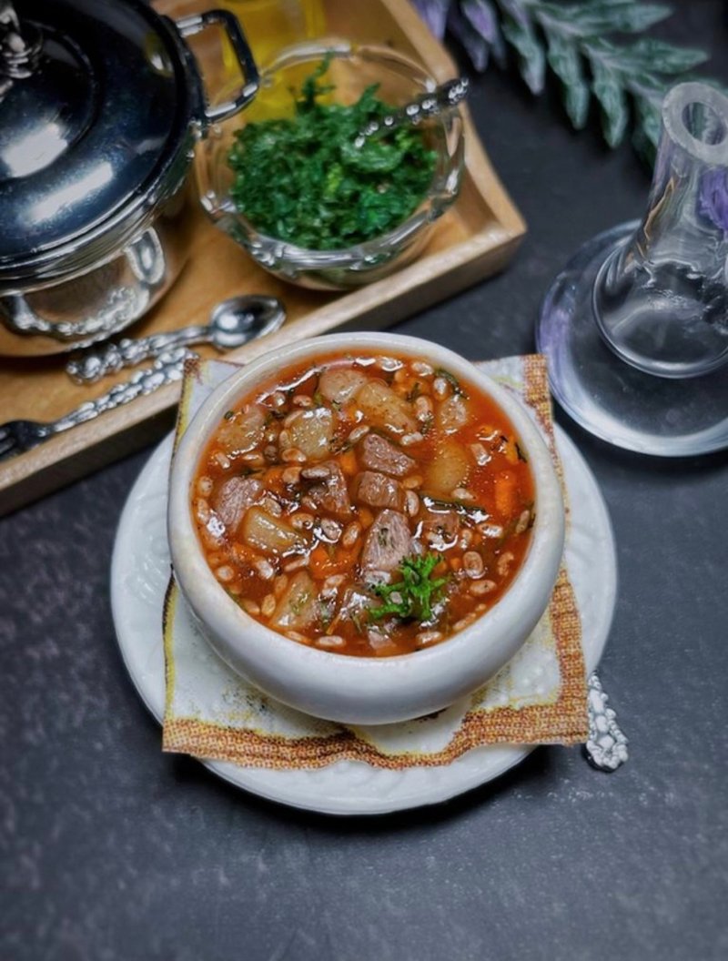 微型培根、牛腩、猪油。 教程聚合物粘土。 娃娃屋食品。 视频+文 - 其他 - 粘土 