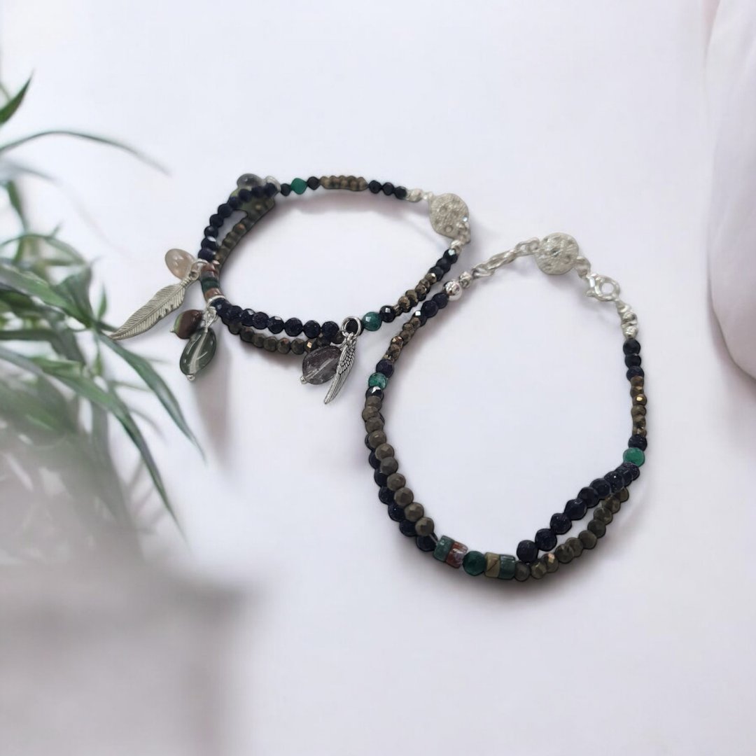 (2合1) 能量石项链 VS 手链 Stone Necklace vs Bracelet - 手链/手环 - 石头 多色