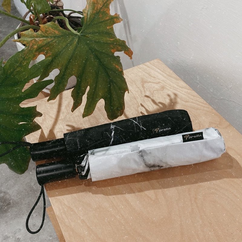 Prolla独家限量 时尚大理石纹 安全缓冲式自动伞 抗UV黑胶防风伞 - 雨伞/雨衣 - 防水材质 