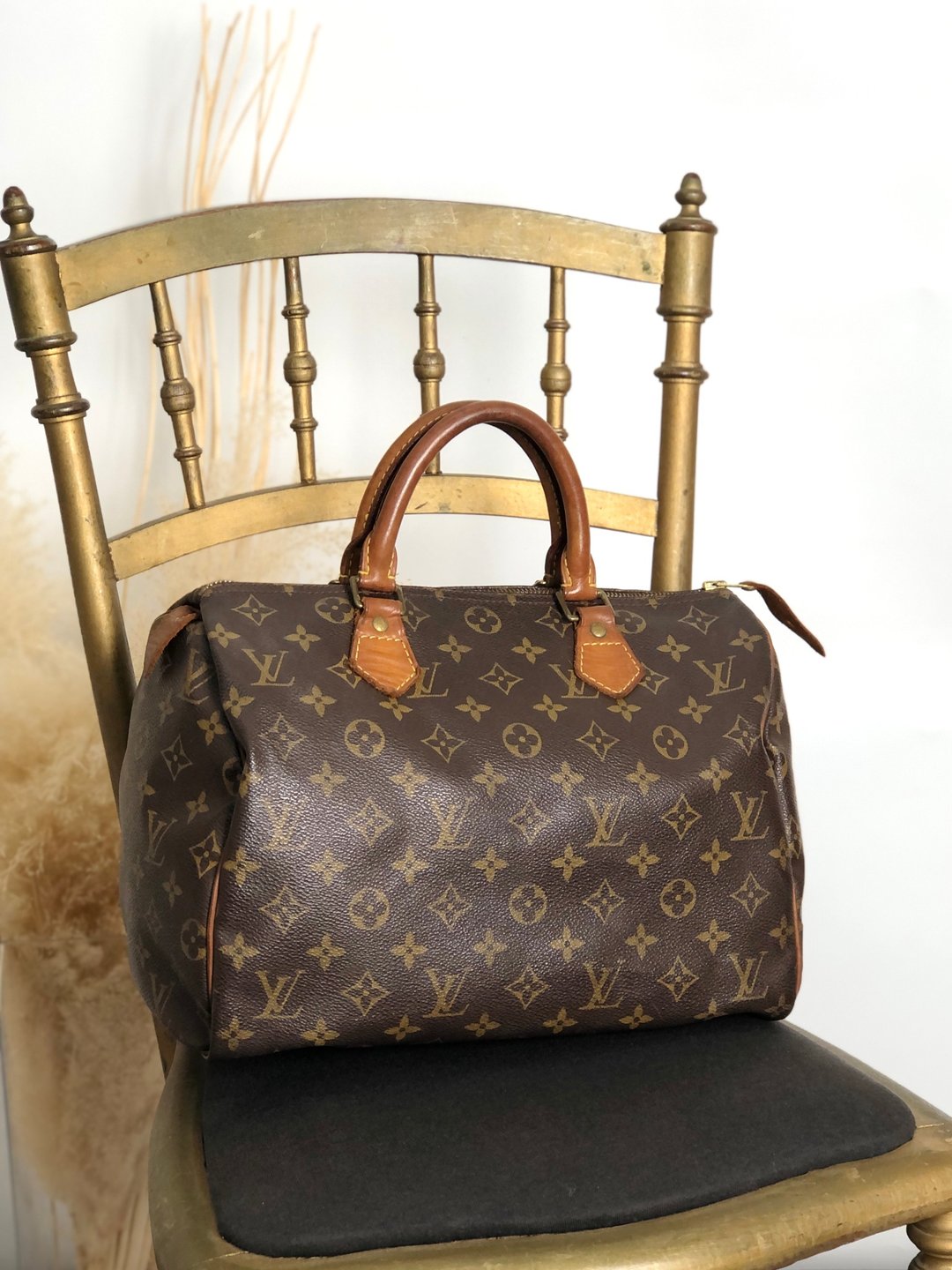 【VintageShop solo 日本直送中古包专卖店】LOUIS VUITTON 路易威登 Speedy 30 Monogram 手提包 棕色 皮革 波士顿包 46eajv - 手提包/手提袋 - 防水材质 咖啡色
