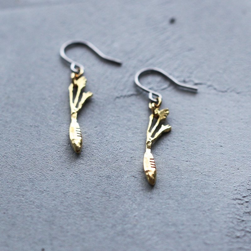 迷你红萝卜 | 耳环 | 夹式耳环 | P471 - 耳环/耳夹 - 其他金属 金色