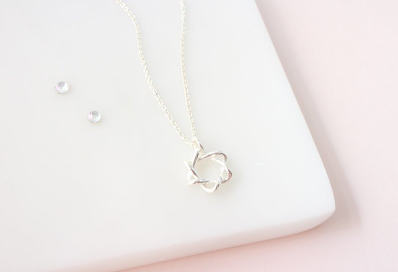 六芒星 925纯银六芒星项链 生日礼物 七夕情人节礼物 纪念日 - 项链 - 其他金属 