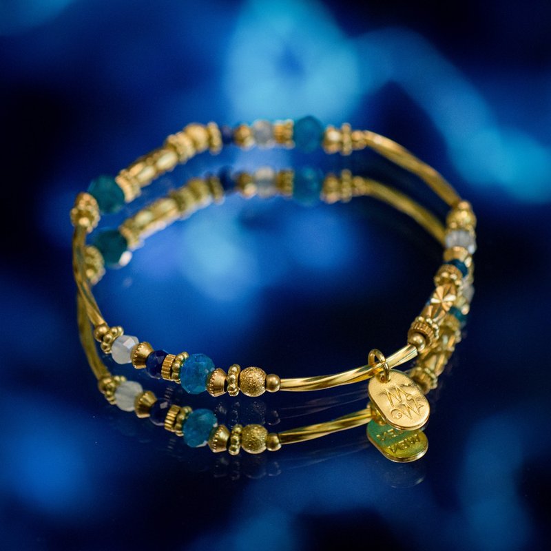 【双鱼座】神秘星象学_蒂娜的双鱼太空梦// 磷灰石蓝 - 手链/手环 - 宝石 