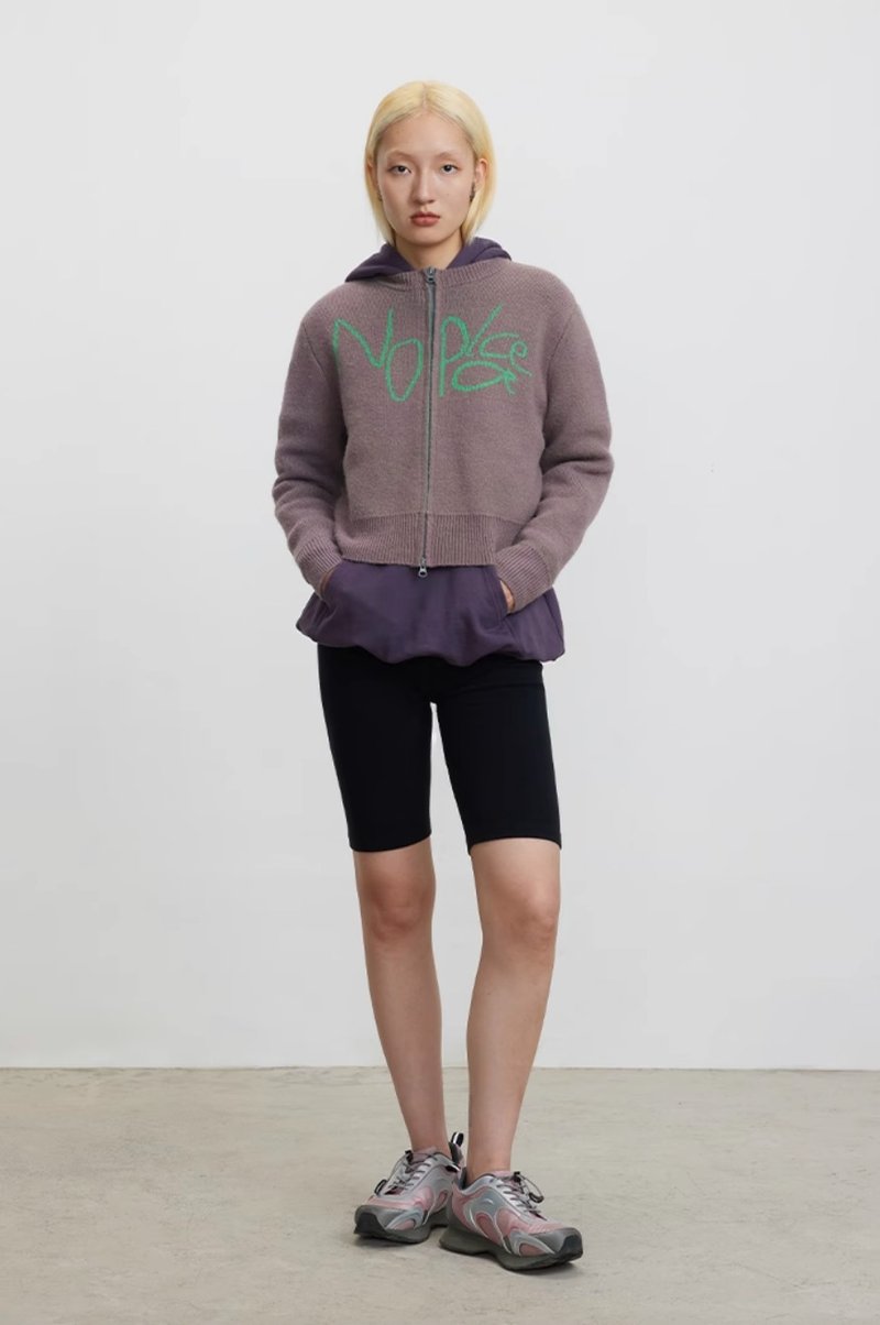Chaos Zip-Up Sweater 混乱手写拉链针织衫 - 女装针织衫/毛衣 - 其他材质 绿色
