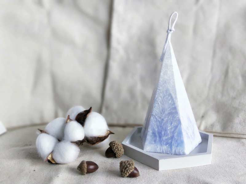 Haruka 冰花雪花五角圣诞树 - 蜡烛/烛台 - 蜡 蓝色