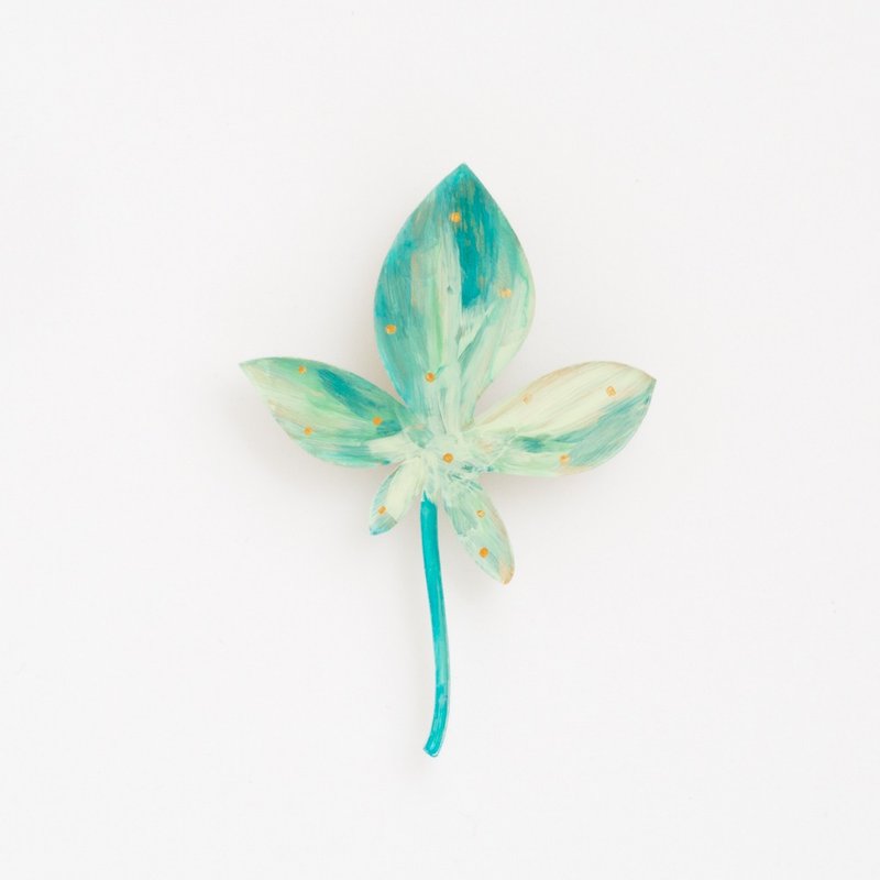 Picture brooch [leaves] - 胸针 - 压克力 绿色