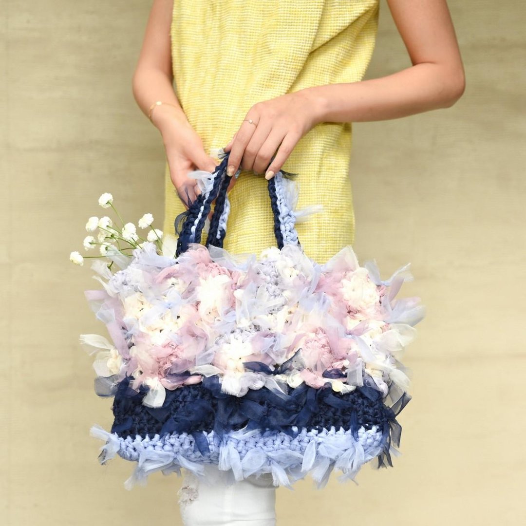 Blooming flower bag || Adult pastel - 手提包/手提袋 - 其他材质 紫色