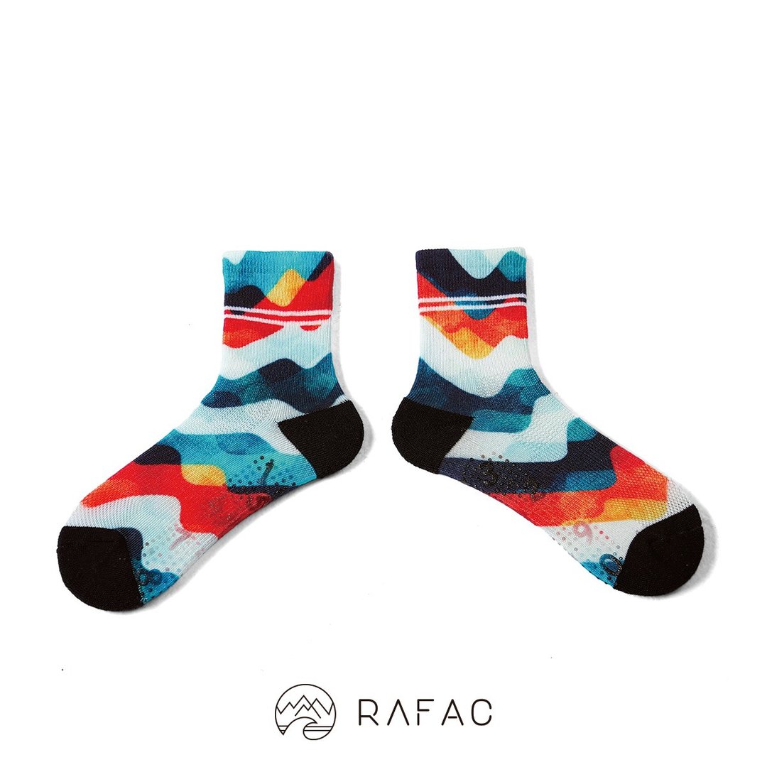 快速出货# RAFAC时髦运动中筒童袜_彩波浪 - 袜子 - 环保材料 