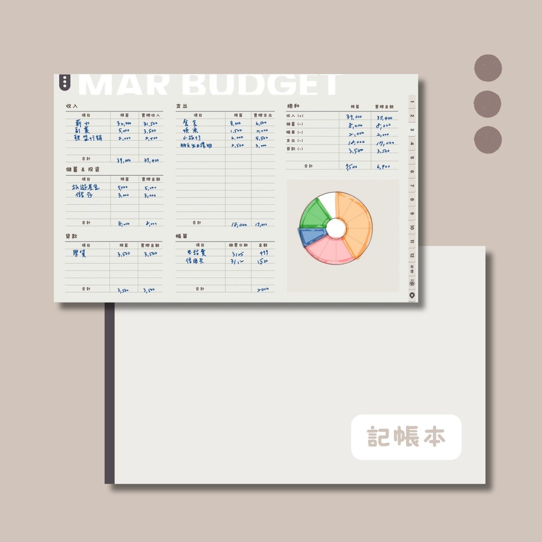 【数位】电子记帐本 | 电子模板 | 可跳转 | 日记帐 | 月预算 - 电子手帐及素材 - 其他材质 