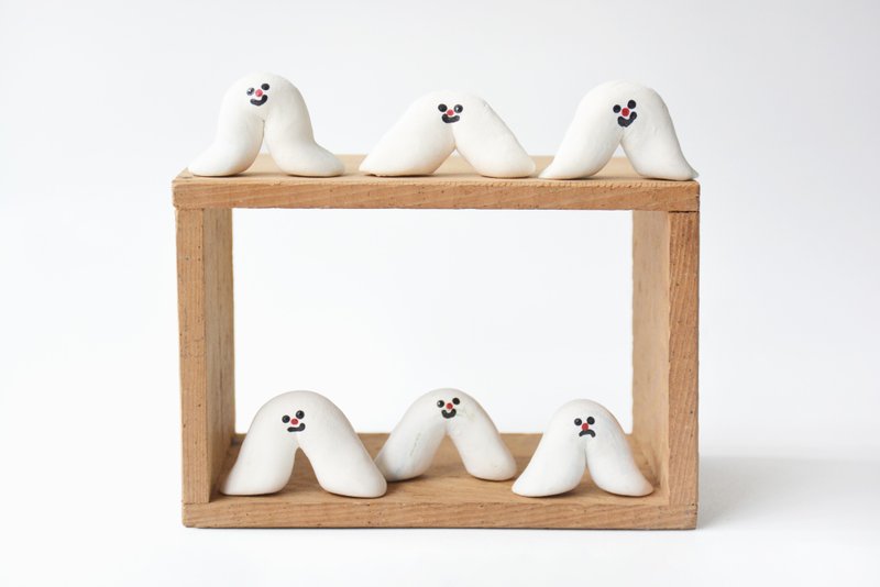 红林horibgoode 手捏黏土公仔 展览限定款 - 摆饰 - 粘土 白色