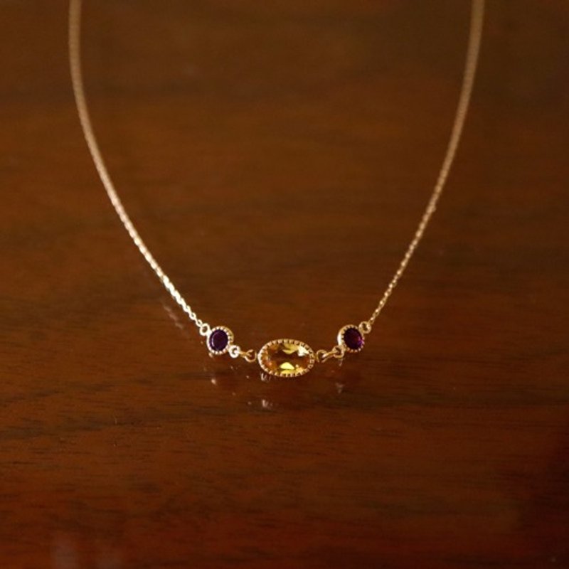 [Sot to] K10 项链【黄水晶 & 紫水晶】 - 项链 - 宝石 