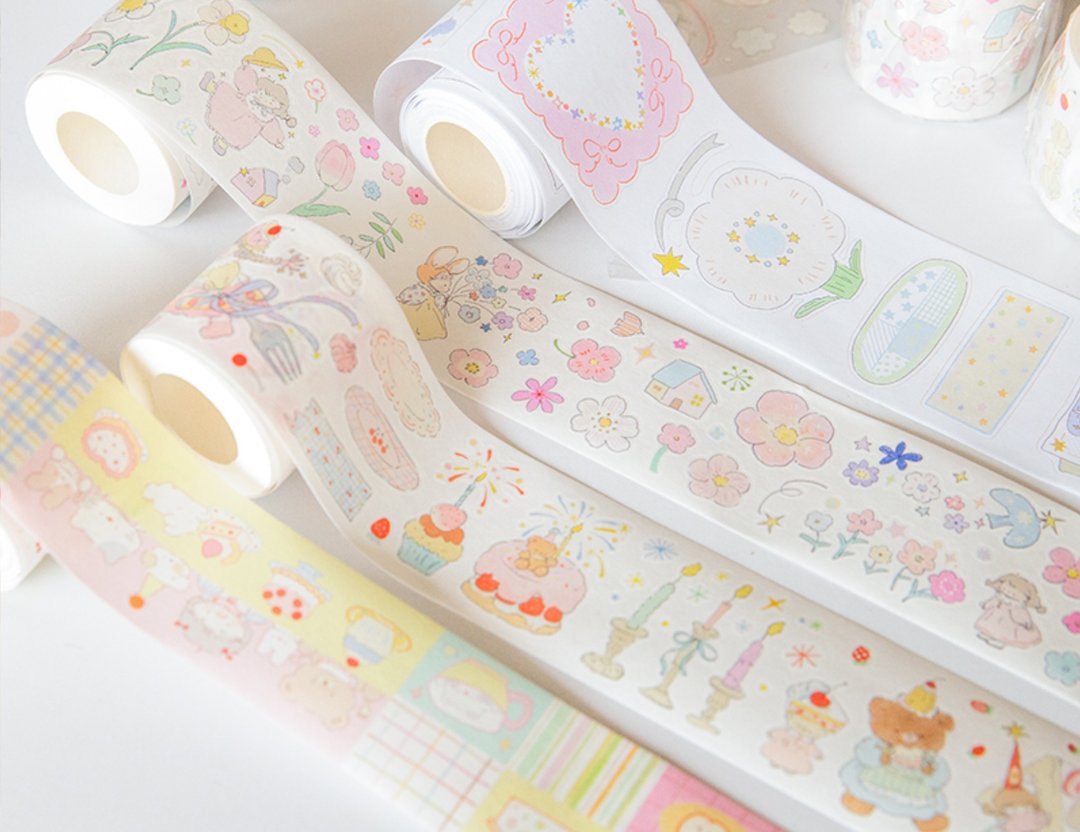 vol.8【花园里的甜品店】可爱治愈系列 和纸pet胶带/盐系/切膜 - 纸胶带 - 纸 多色