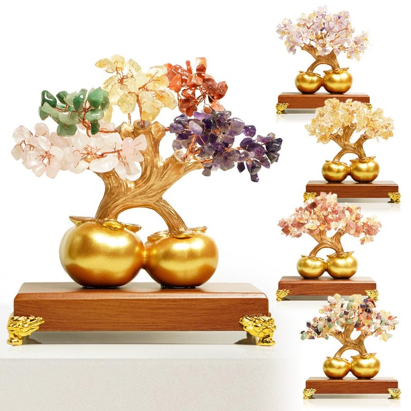 【正佳珠宝】柿柿如意水晶树 聚财镇宅 五行水晶能量 水晶树 - 其他 - 半宝石 多色