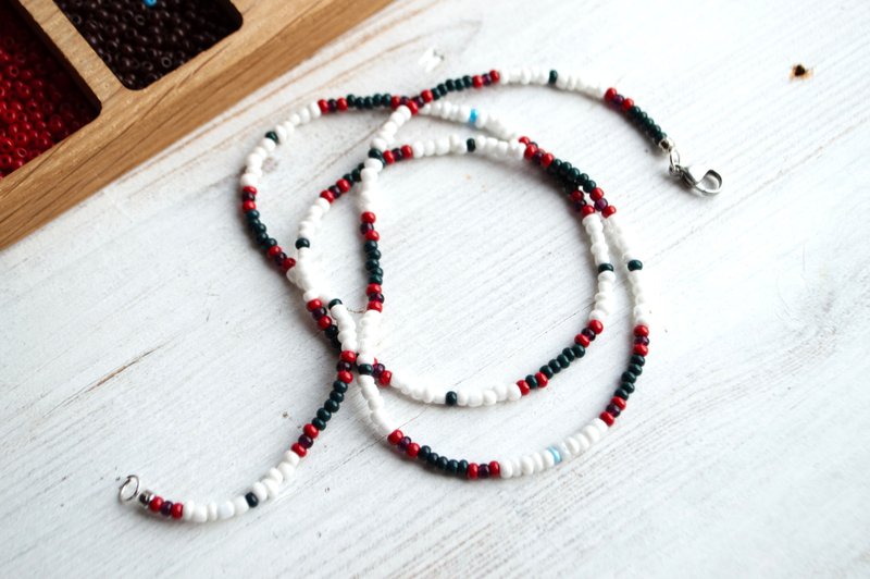 少狮眼镜蛇项链 手工捷克串珠饰品 复古波希米亚风格 - 项链 - 玻璃 多色