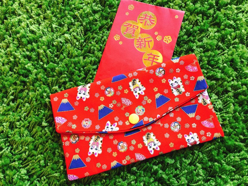 福袋/红包袋/现金收纳袋/存折包—红滋滋烫金喜气款2入 - 红包/春联 - 棉．麻 红色