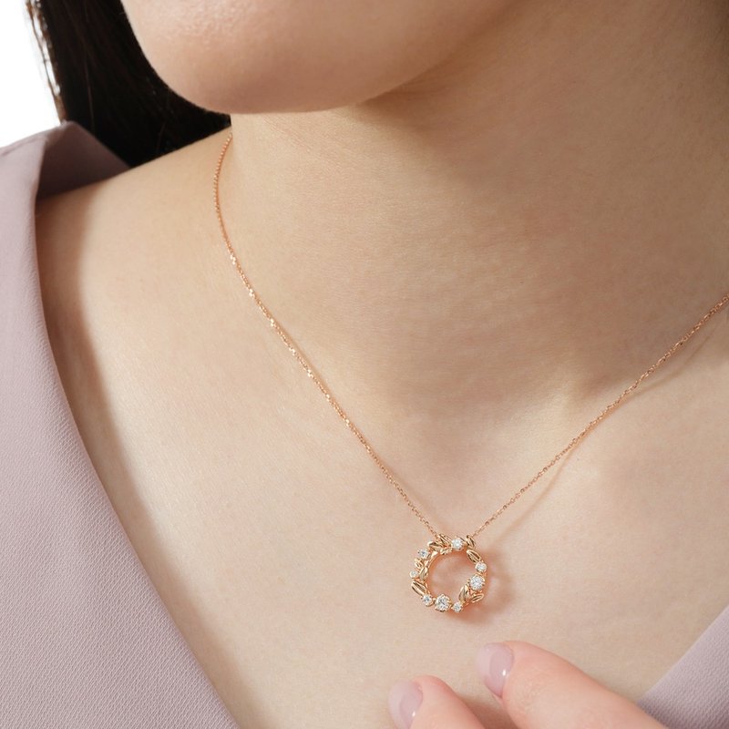 京华钻石 钻石项链坠饰 18K玫瑰金 共0.22克拉 织梦系列III - 项链 - 钻石 