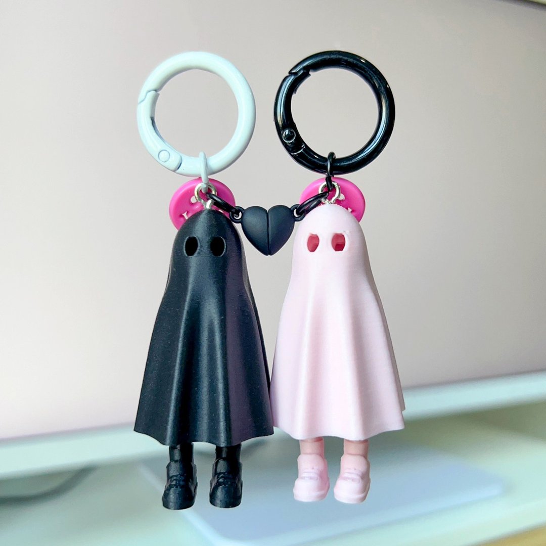 Zou Ghost Lovely set 2024 / Black-Pink - 钥匙链/钥匙包 - 塑料 粉红色