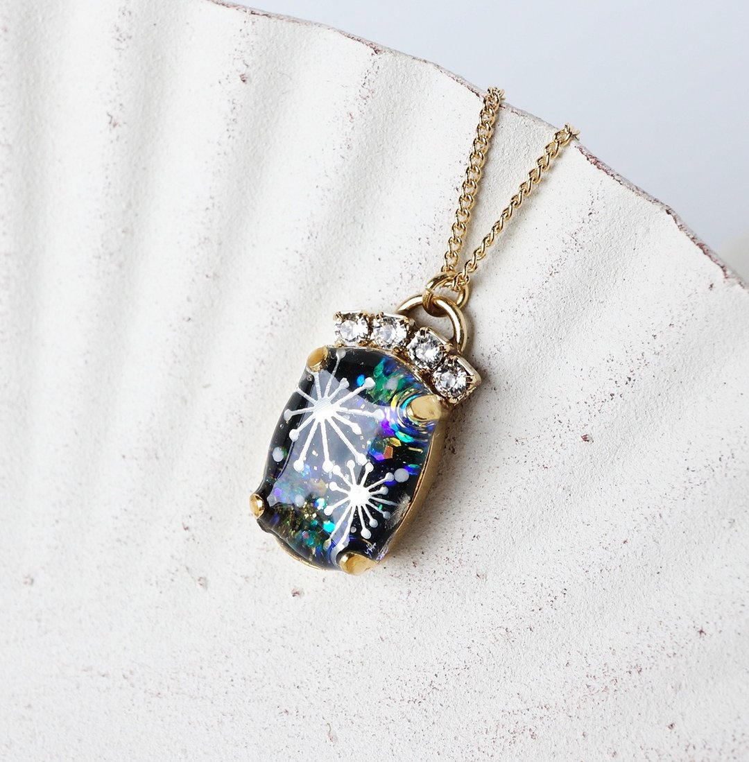 fireworks jewelry necklace - 项链 - 树脂 黑色