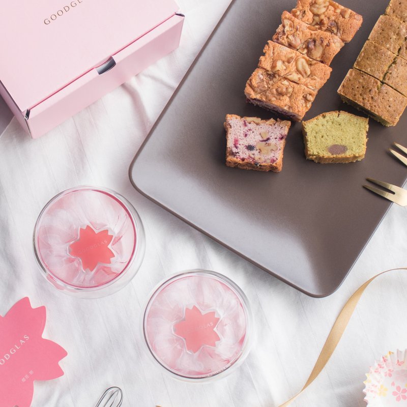 好玻 X 深法 联名甜点组合 - 咖啡杯/马克杯 - 玻璃 粉红色