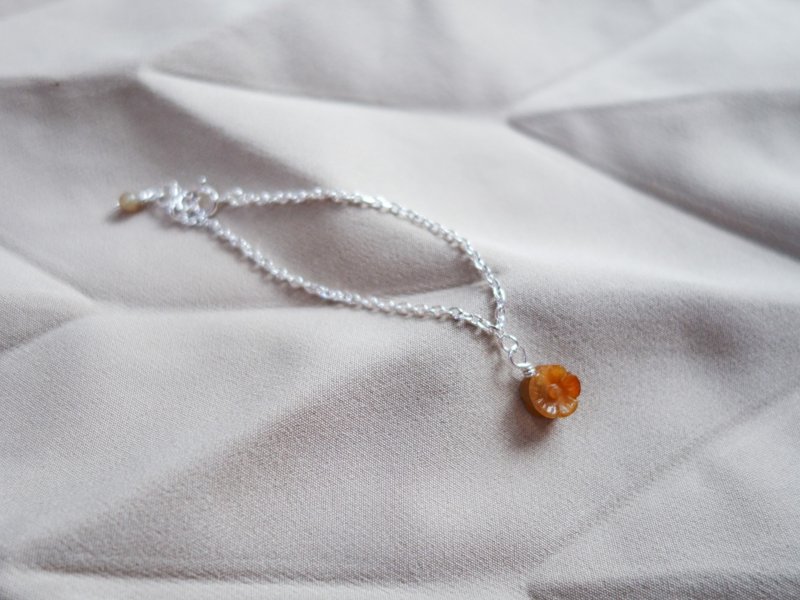 小花玉天然翡翠手工手链・925 纯银・缅甸玉 - 手链/手环 - 半宝石 