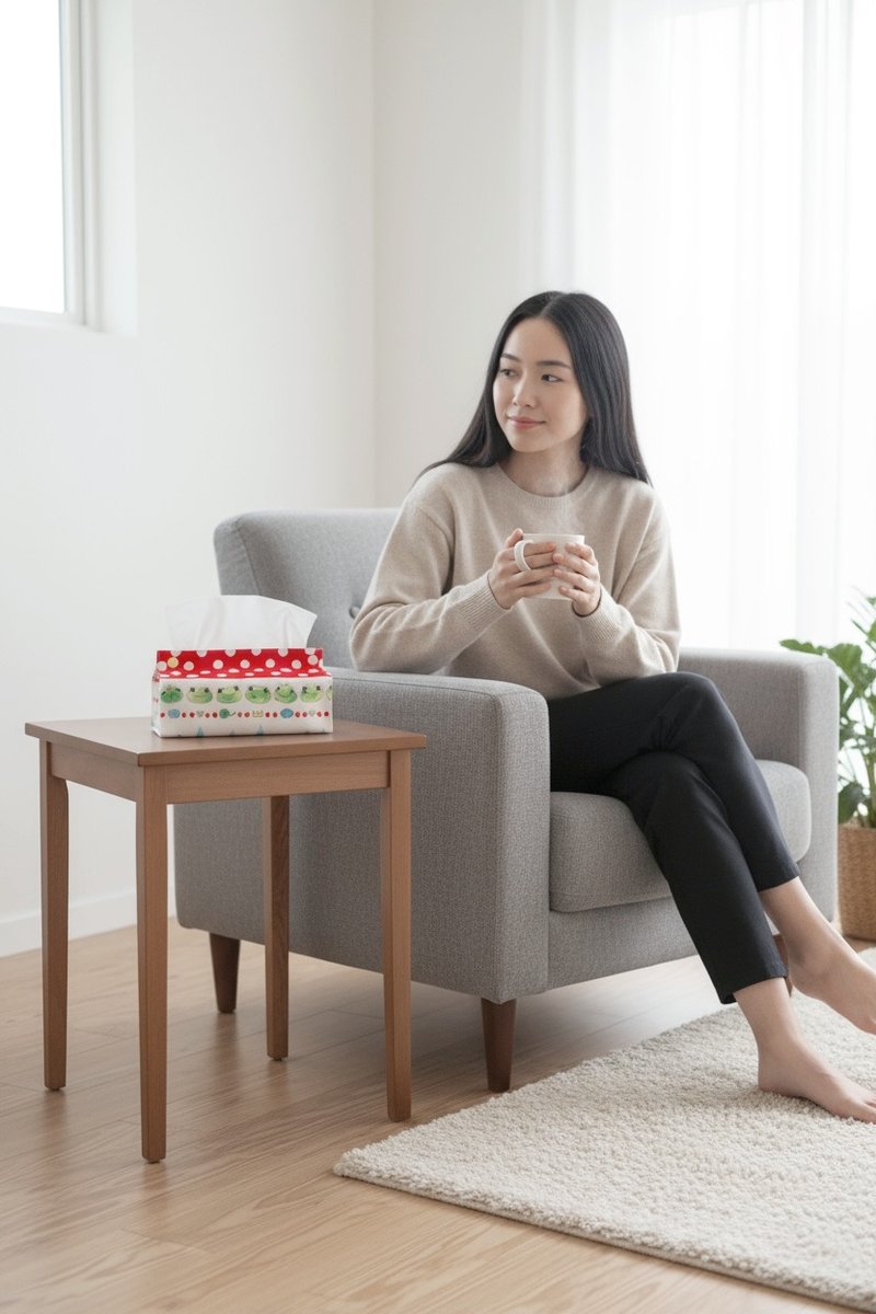 小青蛙-双色面纸盒套 - 纸巾盒 - 棉．麻 