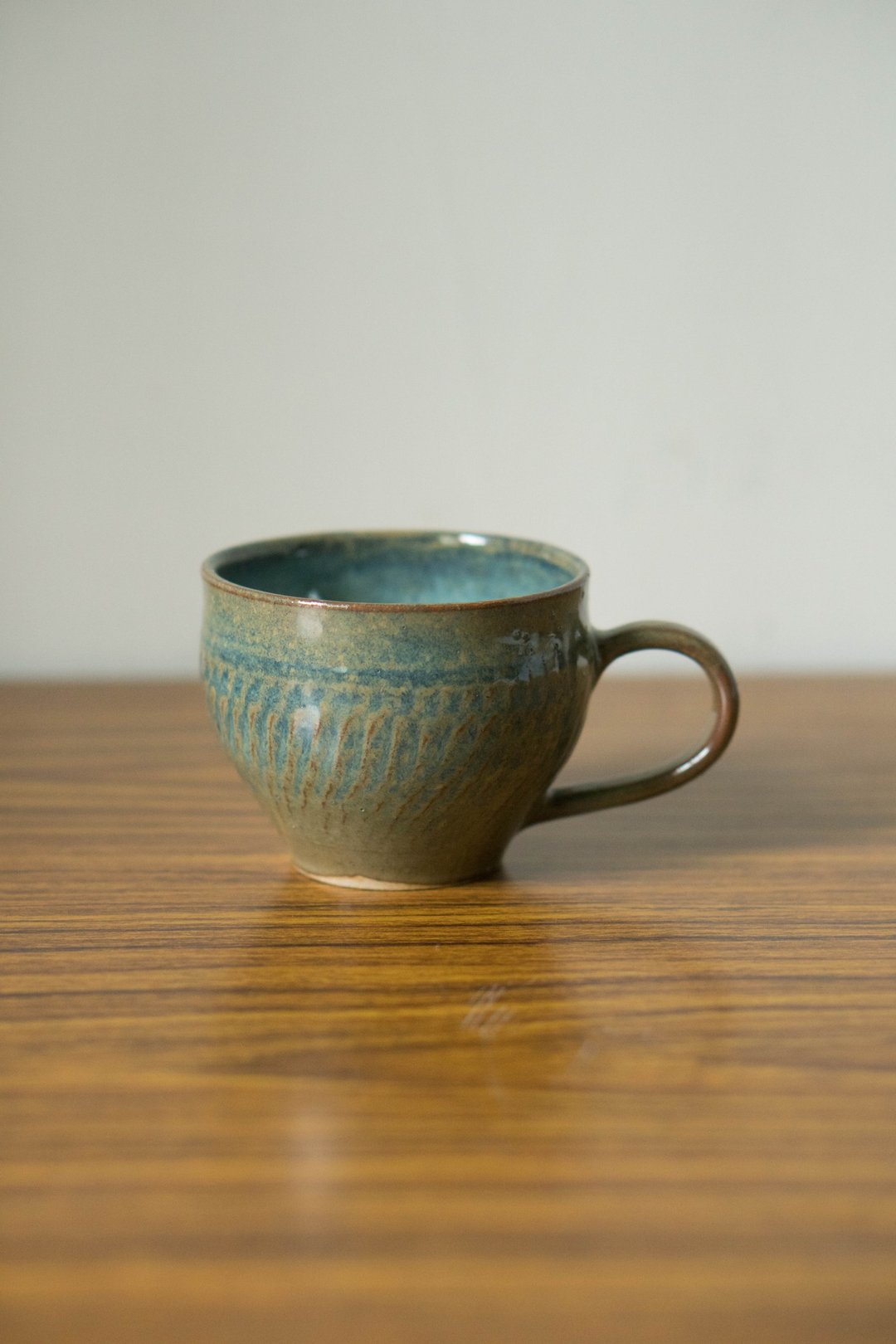 蓝绿小咖啡杯 - 咖啡杯/马克杯 - 陶 绿色