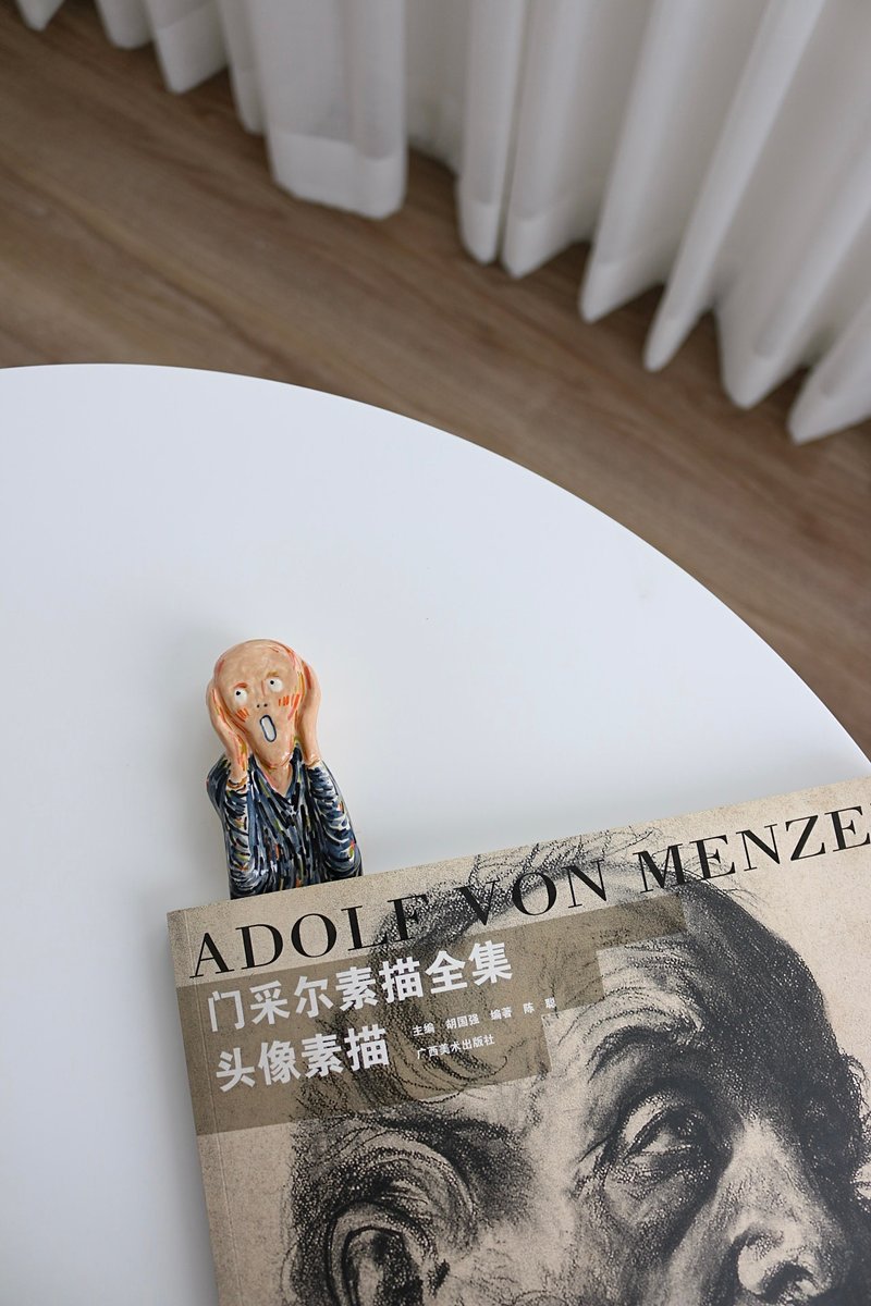 Ceramic The scream Bookmark - 花瓶/陶器 - 陶 蓝色