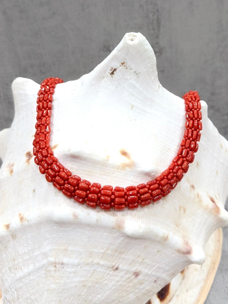 天然珊瑚项链 阿卡珊瑚 珊瑚串链 - 项链 - 宝石 