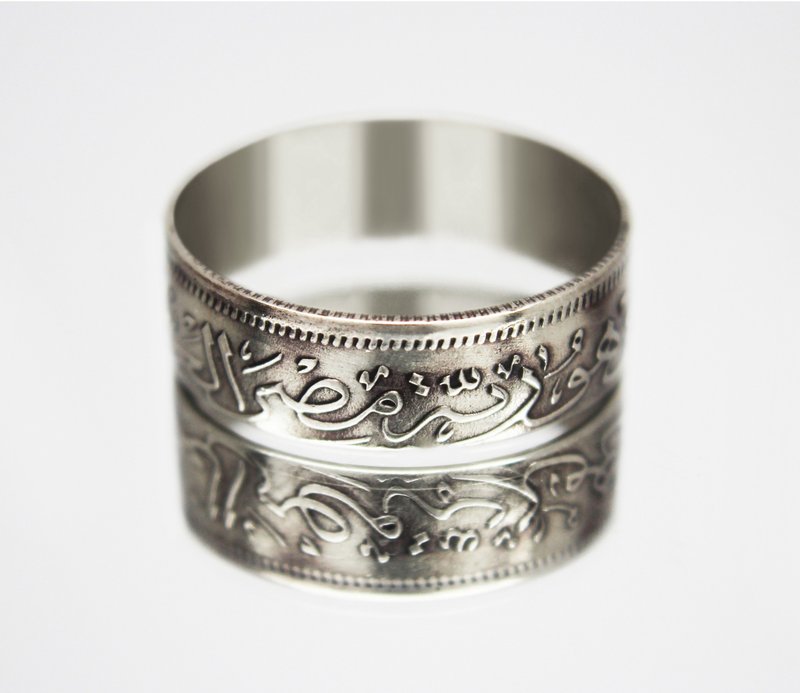 Egypt Coin Ring 5 piastres 1967 Egyptian ring Egypt ring Egyptian ring men - 戒指 - 其他金属 