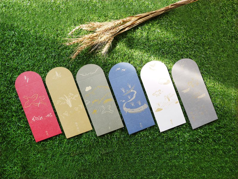 东海田中│好时节礼封、红包袋 / 多色薪传玛纷纸 / 手工绢印套色 - 信封/信纸 - 纸 多色