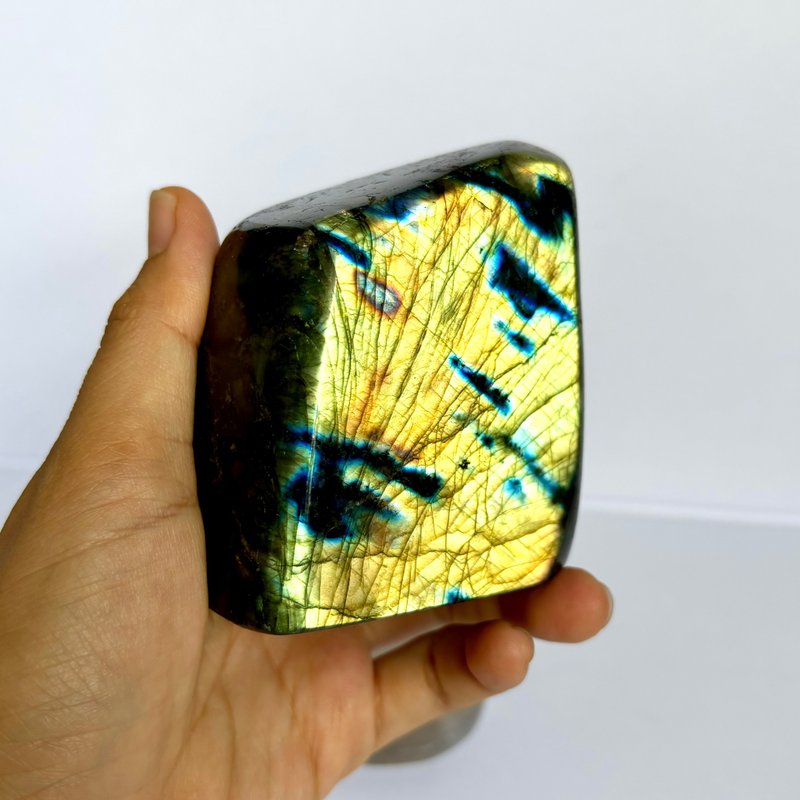 *斑斓彩光* 天然 拉长石 摆件 Natural labradorite - 摆饰 - 水晶 多色