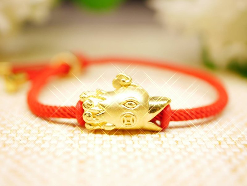 黄金手绳-姻缘凤金饰-黄金9999 (赠送米兰手绳) - 手链/手环 - 24k 金 金色