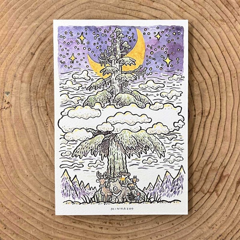 在地好朋友明信片－撞到月亮的树 - 卡片/明信片 - 纸 