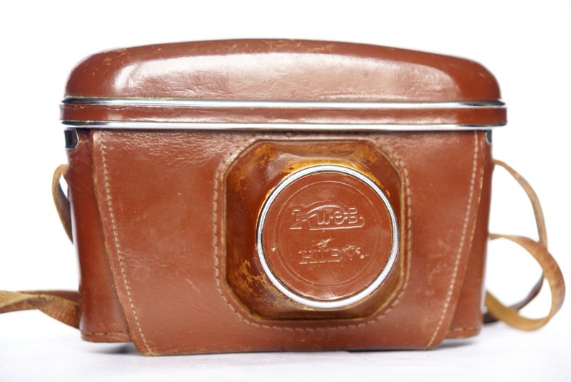 Genuine hard case camera bag for Kiev-4 with strap leather USSR 3/8 - 相机 - 真皮 咖啡色