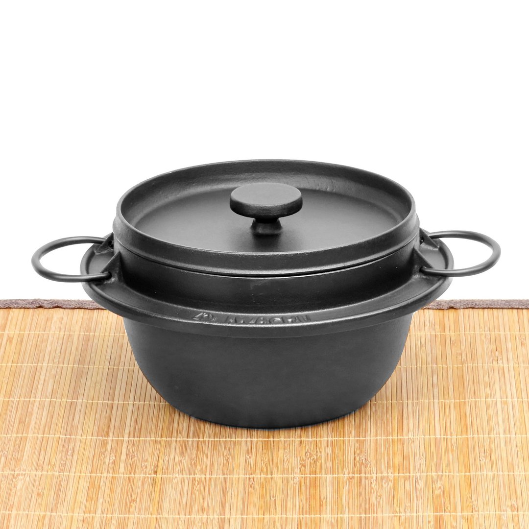 岩铸 南部铁器 珐琅锅 炊饭锅3合炊 IH对应 - 厨房用具 - 其他金属 黑色