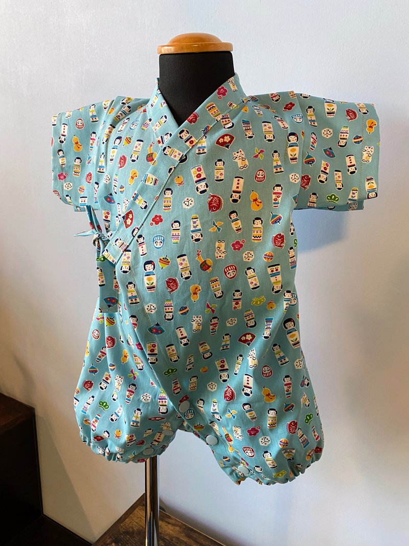 婴儿甚平70cm 日式婴儿甚平 - 包屁衣/连体衣 - 棉．麻 蓝色