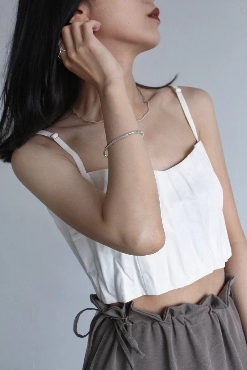 方线条扭转手环_925银 - 手链/手环 - 纯银 