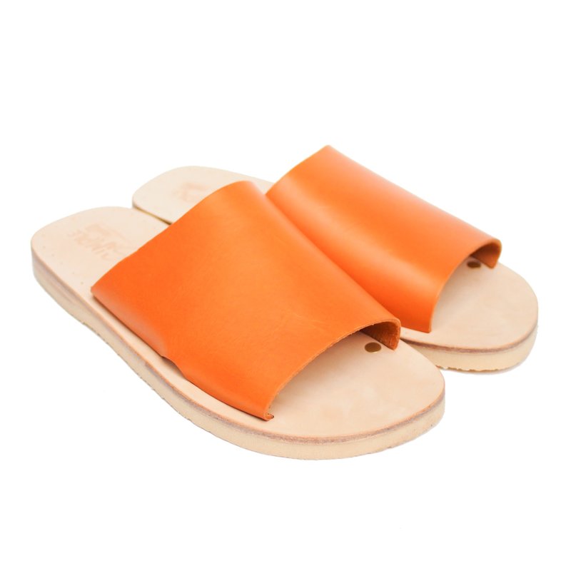 【SS Sandals】 NICE 尼斯 植鞣皮拖鞋 焦糖色 - 男女凉鞋 - 真皮 咖啡色