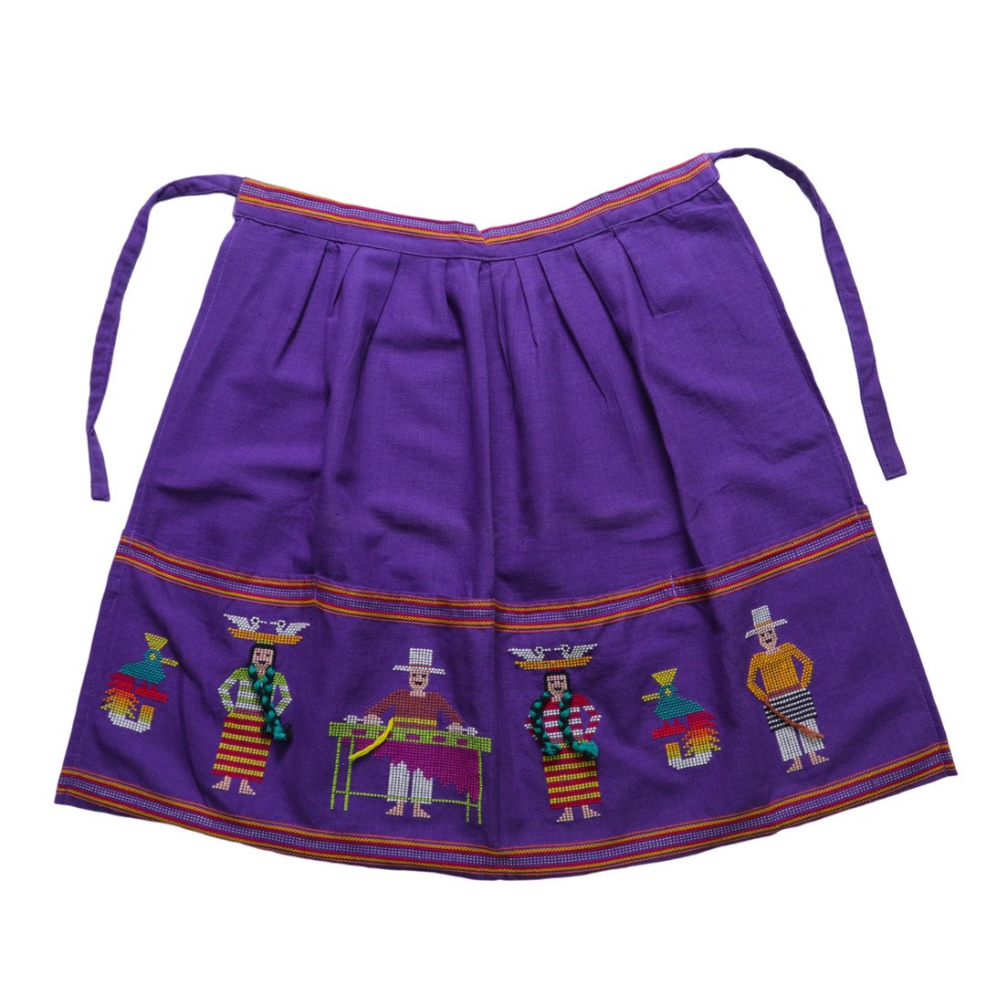 Handmade Guatemalan Apron 紫色危地马拉手工刺绣围裙 - 围裙 - 其他材质 紫色