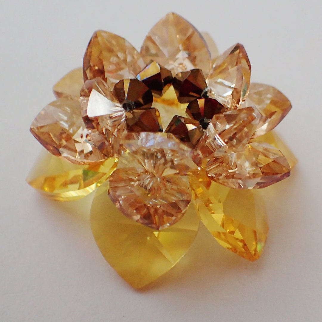 莲花 摆件 SWAROVSKI ELEMENTS(施华洛世奇元素) - 摆饰 - 玻璃 黄色