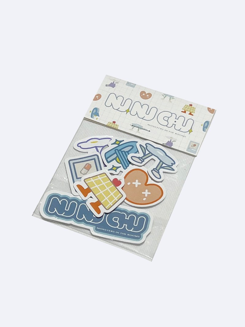 Nunu Chu 怪兽贴纸组 - 贴纸 - 防水材质 白色
