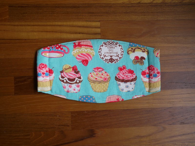 手作订制=日常必备小物=手作口罩=日本布料*杯子蛋糕派对=湖水绿 - 口罩 - 棉．麻 绿色
